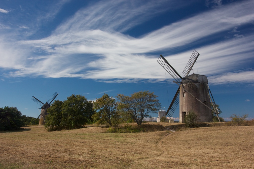 Větrné mlýny na Gotlandu