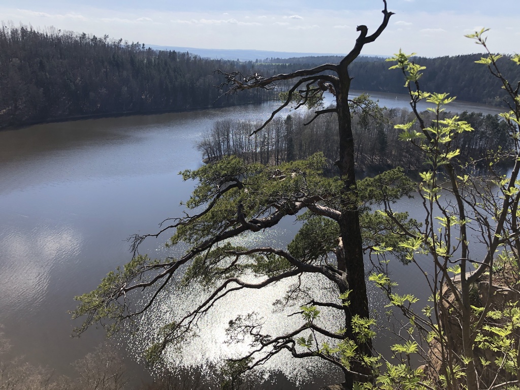 Jarní výhledy na přehradu Seč